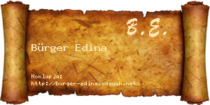 Bürger Edina névjegykártya